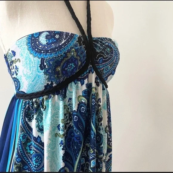 Arden B Halter Babydoll Paisley Dress Cover Up Medium - Picture 4 of 6